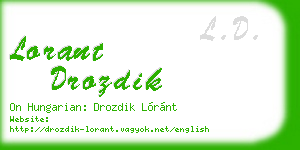 lorant drozdik business card